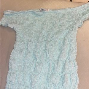 Crop top off the shoulder ruffle shirt